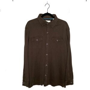 Tommy Bahama Men's Brown Button Down Dress Shirt Heavy Pima Cotton Pockets Sz M